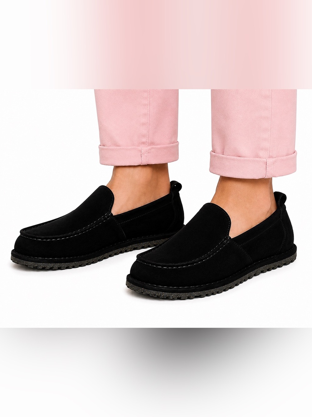 Birkenstock Utti US W6-6.5 M4-4.5 EU37 Black Suede Unisex Loafers Moc Toe Slipon